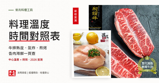 肉類海鮮料理溫度時間對照表：牛排熟度幾度一次查