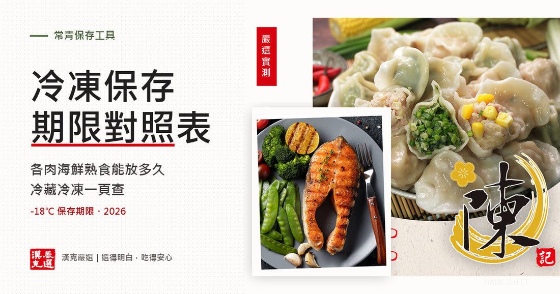 冷凍冷藏保存期限對照表2026｜肉海鮮熟食能放多久一頁查
