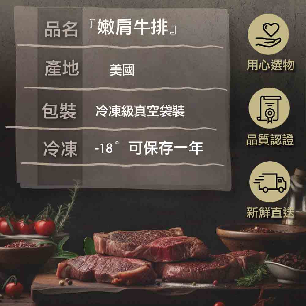 漢克嚴選 藍絲帶安格斯黑牛嫩肩牛排 6 片組 商品圖 9